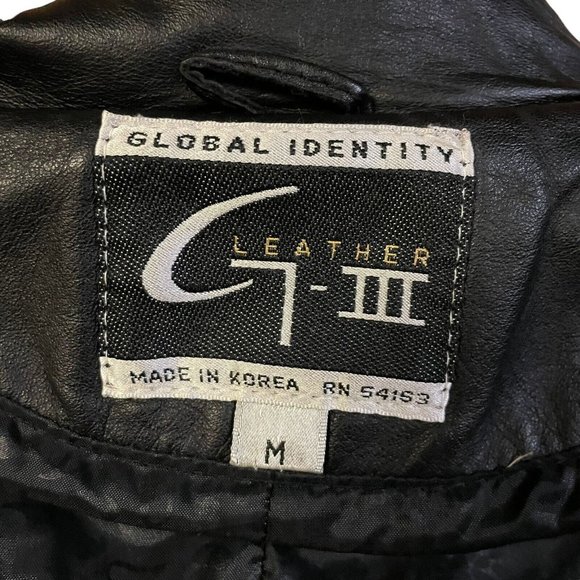 Vintage Global Identity G-III Full Length Black Leather Trench Coat Women Medium - Picture 6 of 9